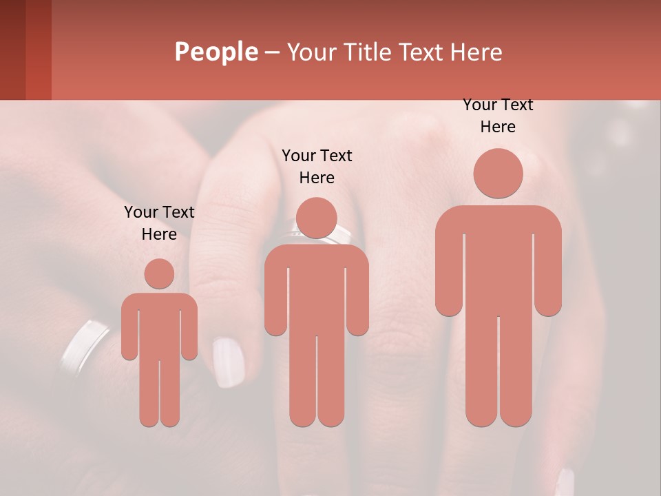 Two People Holding Hands With Wedding Rings On Their Fingers PowerPoint Template