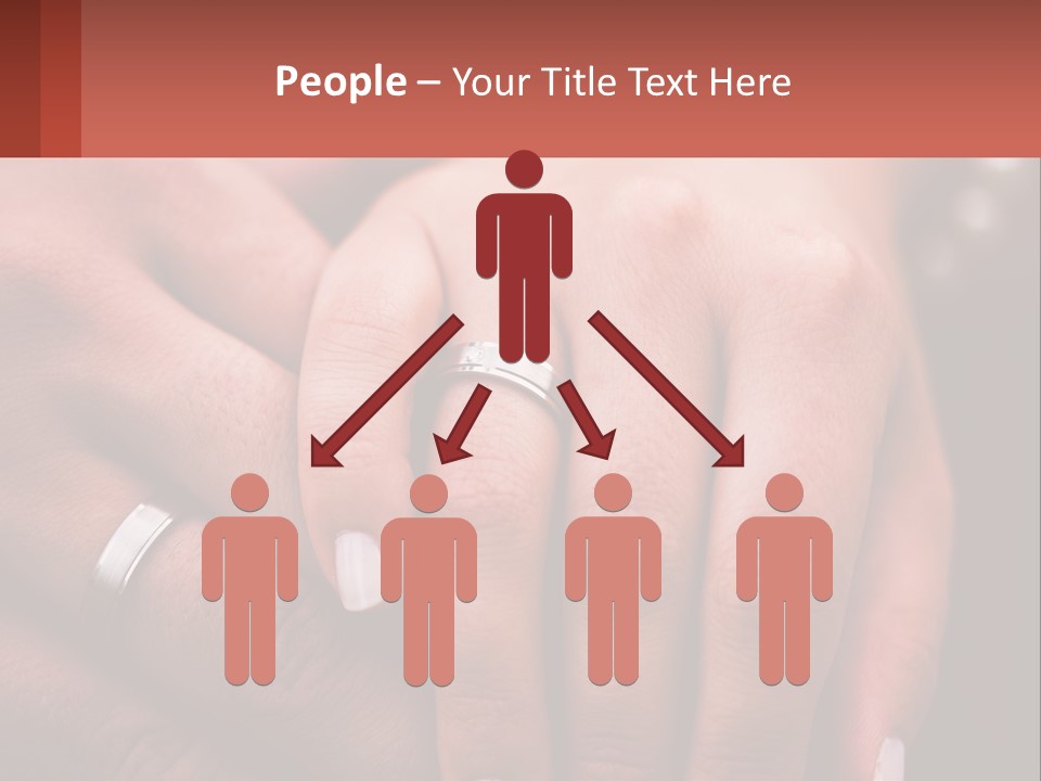 Two People Holding Hands With Wedding Rings On Their Fingers PowerPoint Template