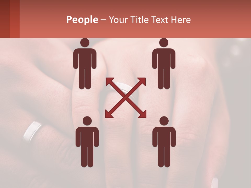 Two People Holding Hands With Wedding Rings On Their Fingers PowerPoint Template