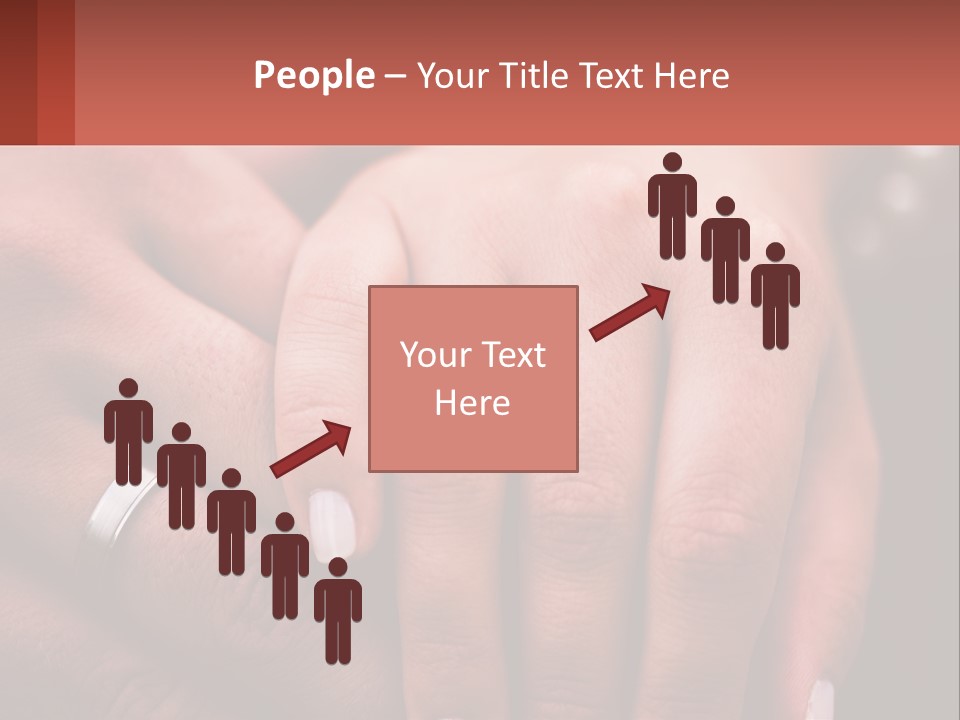 Two People Holding Hands With Wedding Rings On Their Fingers PowerPoint Template