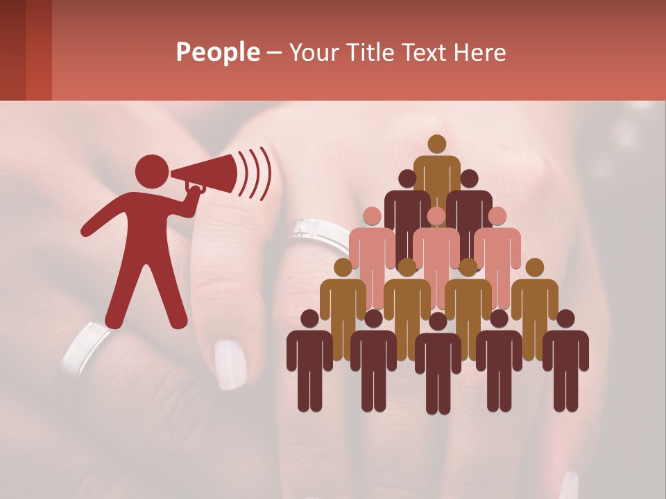 Two People Holding Hands With Wedding Rings On Their Fingers PowerPoint Template