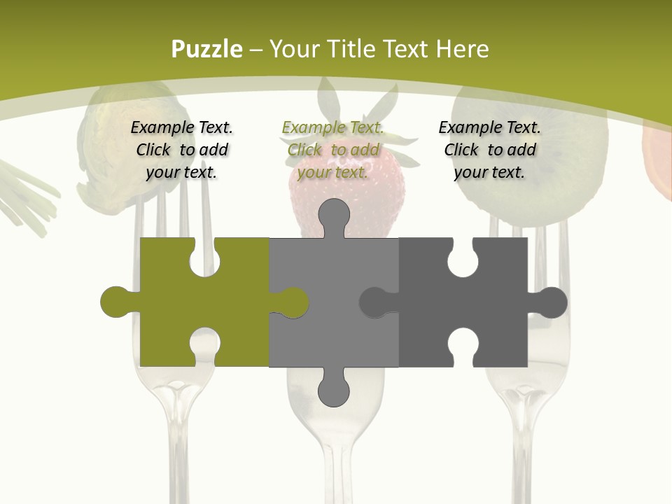 A Group Of Forks With Different Fruits And Vegetables On Them PowerPoint Template