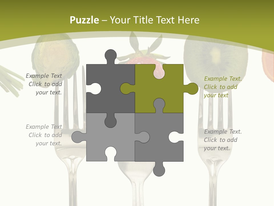 A Group Of Forks With Different Fruits And Vegetables On Them PowerPoint Template