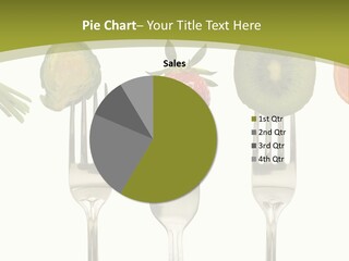 A Group Of Forks With Different Fruits And Vegetables On Them PowerPoint Template