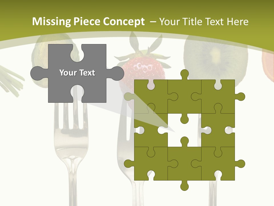 A Group Of Forks With Different Fruits And Vegetables On Them PowerPoint Template