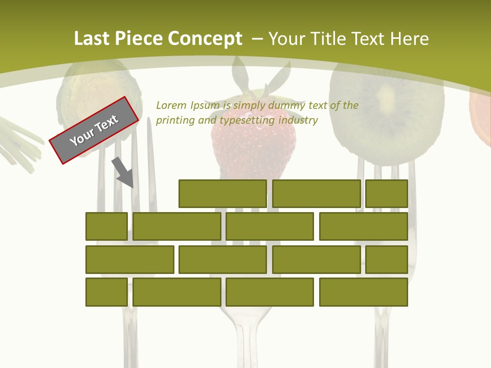 A Group Of Forks With Different Fruits And Vegetables On Them PowerPoint Template