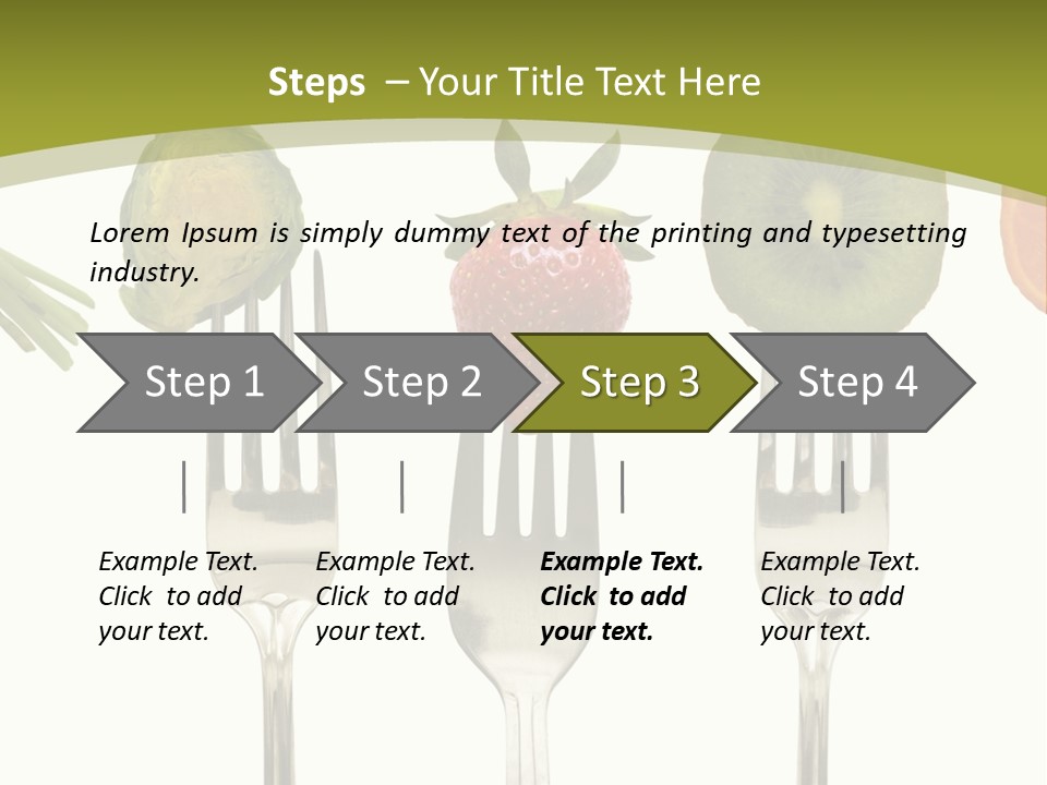 A Group Of Forks With Different Fruits And Vegetables On Them PowerPoint Template