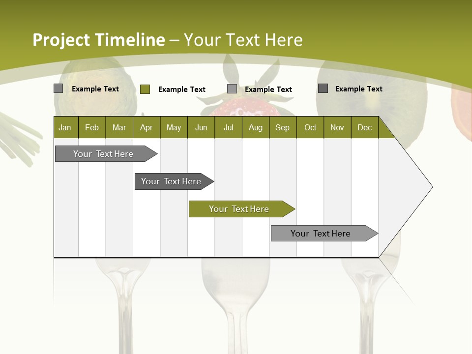 A Group Of Forks With Different Fruits And Vegetables On Them PowerPoint Template