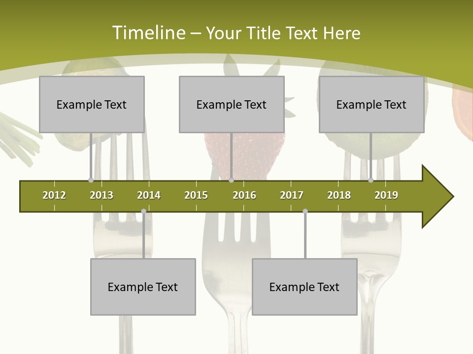 A Group Of Forks With Different Fruits And Vegetables On Them PowerPoint Template