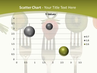 A Group Of Forks With Different Fruits And Vegetables On Them PowerPoint Template