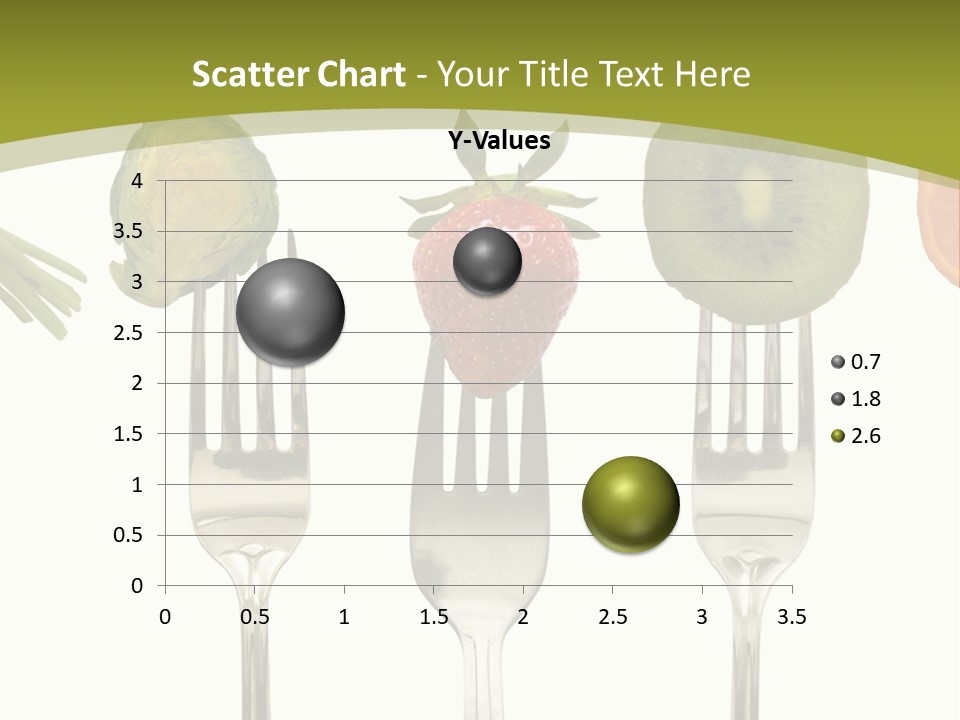 A Group Of Forks With Different Fruits And Vegetables On Them PowerPoint Template