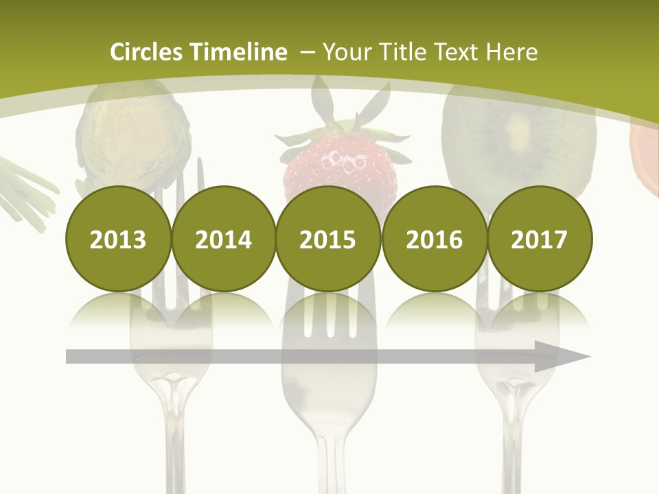 A Group Of Forks With Different Fruits And Vegetables On Them PowerPoint Template