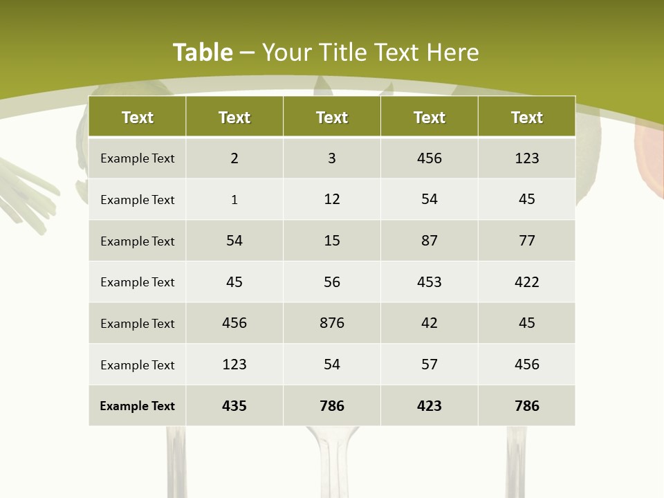 A Group Of Forks With Different Fruits And Vegetables On Them PowerPoint Template