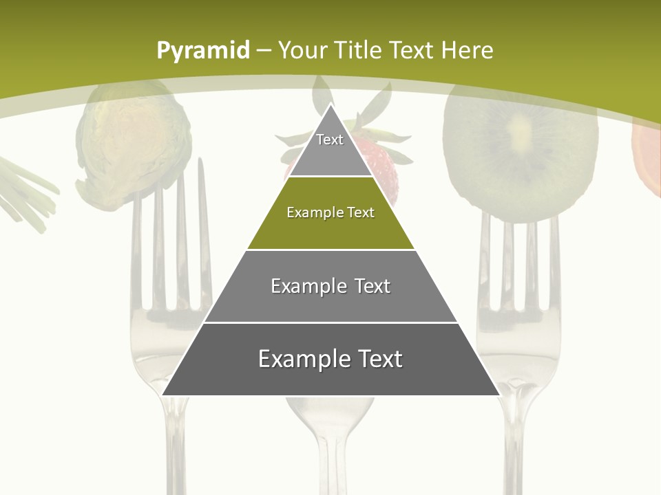 A Group Of Forks With Different Fruits And Vegetables On Them PowerPoint Template