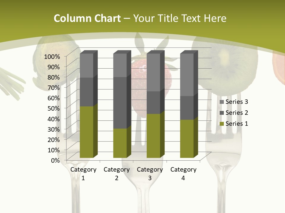A Group Of Forks With Different Fruits And Vegetables On Them PowerPoint Template