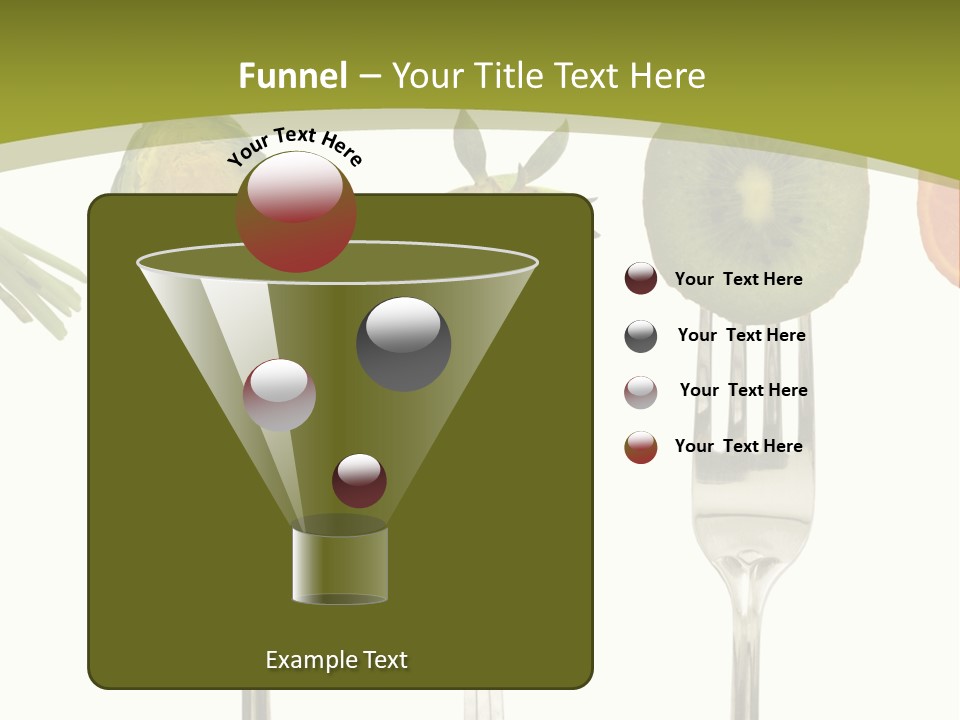 A Group Of Forks With Different Fruits And Vegetables On Them PowerPoint Template