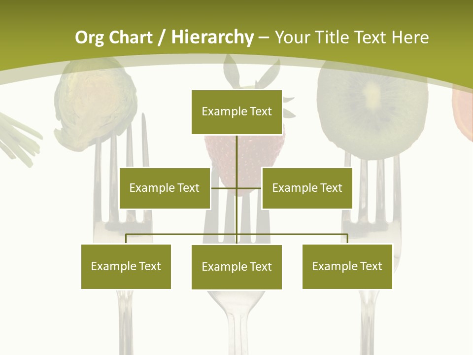 A Group Of Forks With Different Fruits And Vegetables On Them PowerPoint Template
