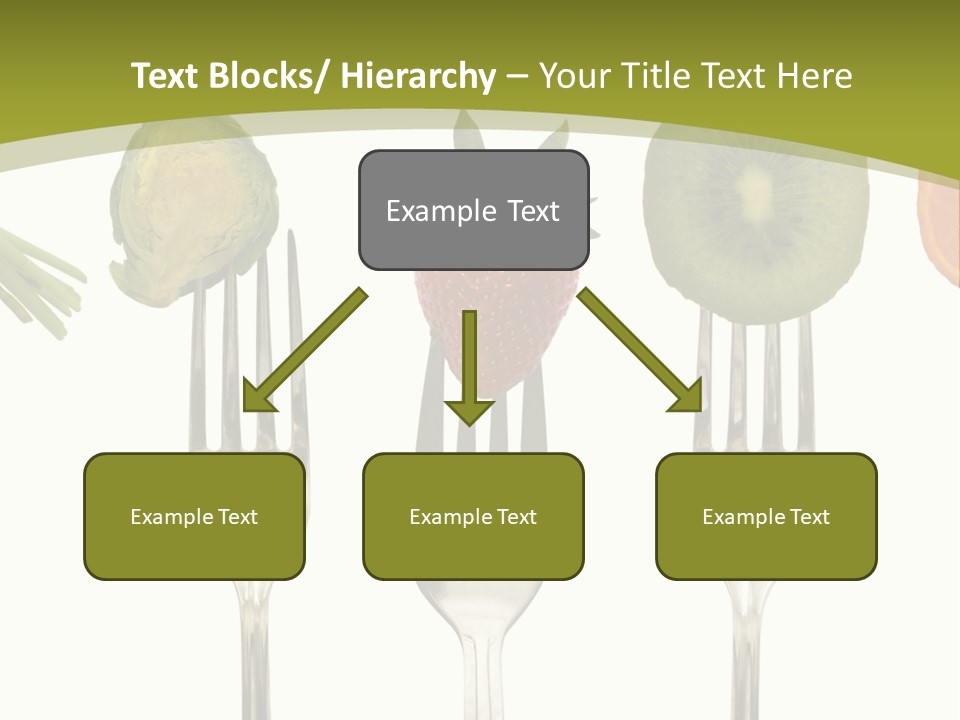 A Group Of Forks With Different Fruits And Vegetables On Them PowerPoint Template