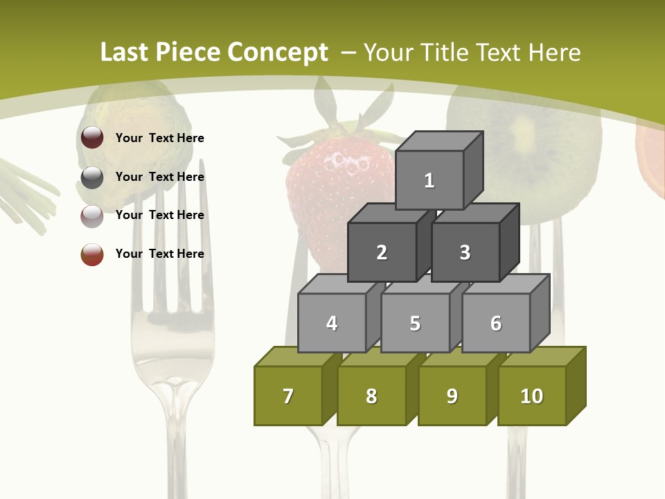 A Group Of Forks With Different Fruits And Vegetables On Them PowerPoint Template