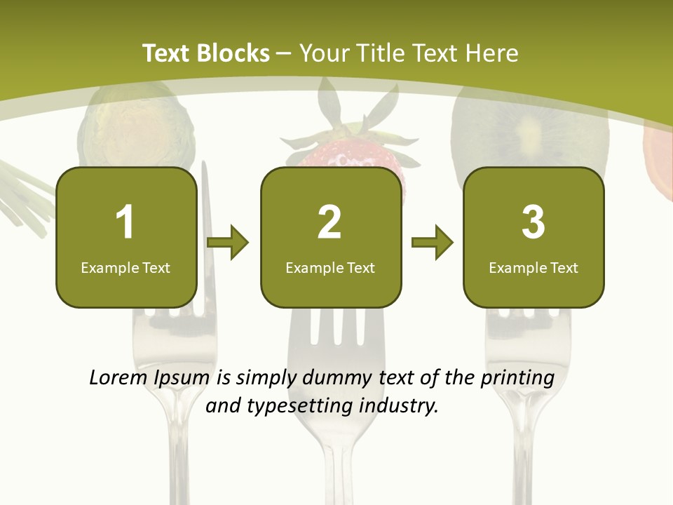 A Group Of Forks With Different Fruits And Vegetables On Them PowerPoint Template