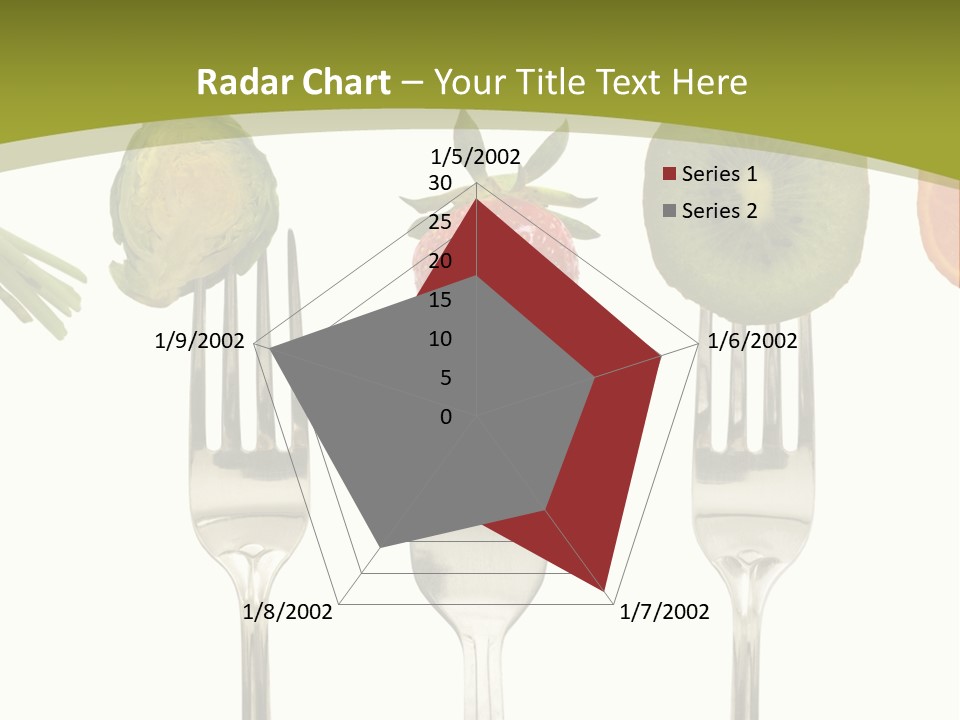 A Group Of Forks With Different Fruits And Vegetables On Them PowerPoint Template