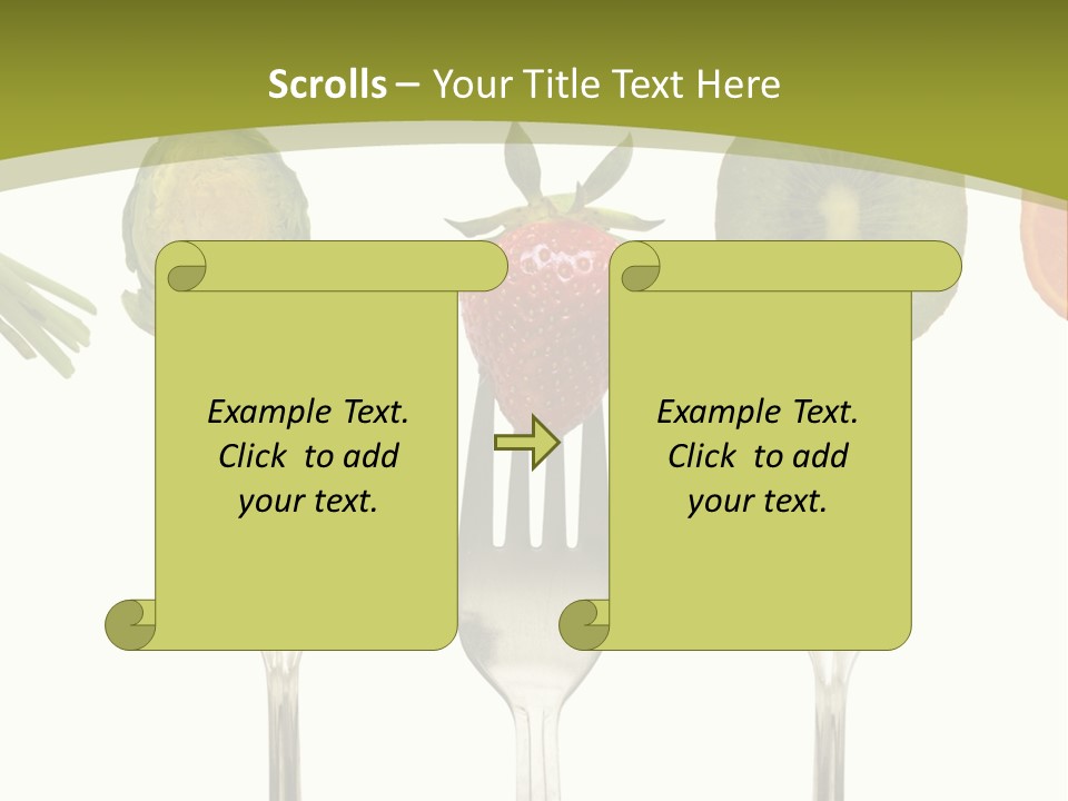 A Group Of Forks With Different Fruits And Vegetables On Them PowerPoint Template