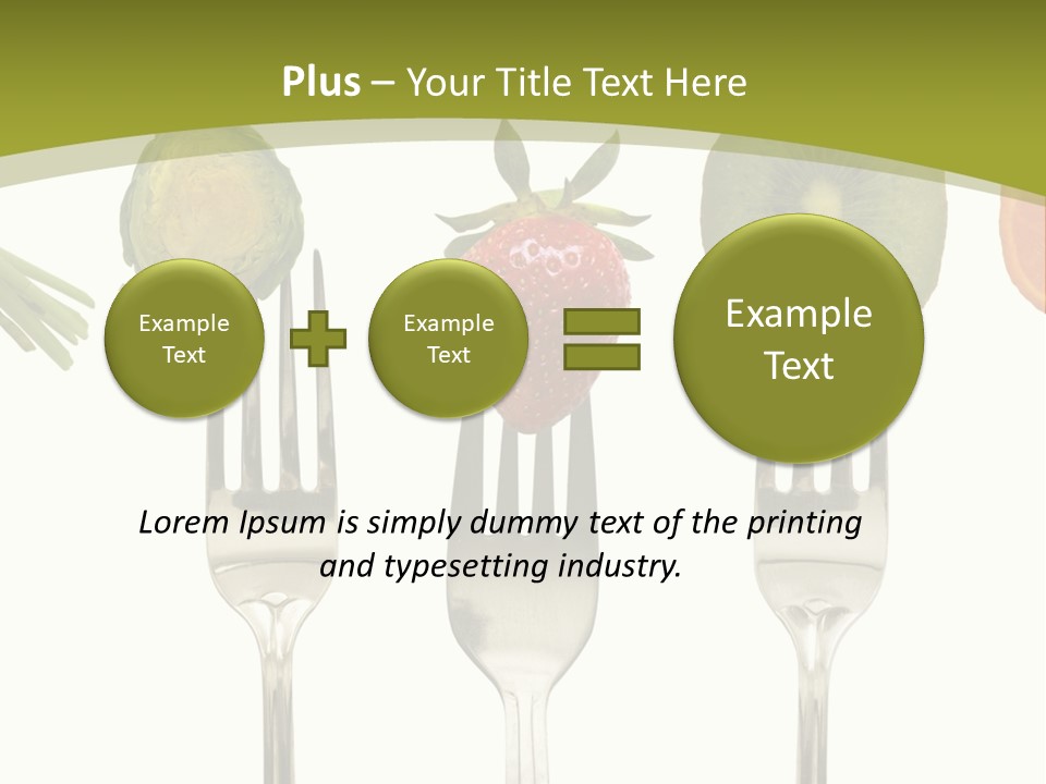 A Group Of Forks With Different Fruits And Vegetables On Them PowerPoint Template