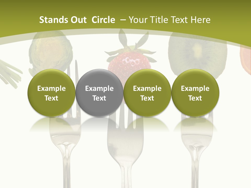 A Group Of Forks With Different Fruits And Vegetables On Them PowerPoint Template