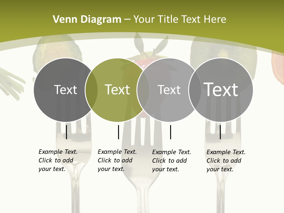 A Group Of Forks With Different Fruits And Vegetables On Them PowerPoint Template