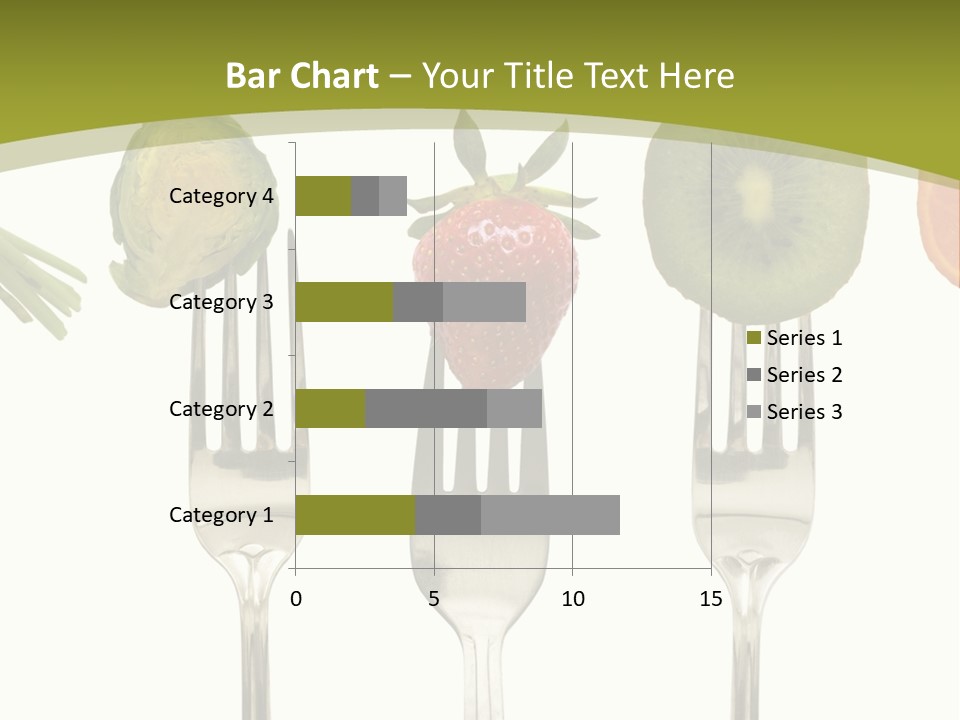A Group Of Forks With Different Fruits And Vegetables On Them PowerPoint Template