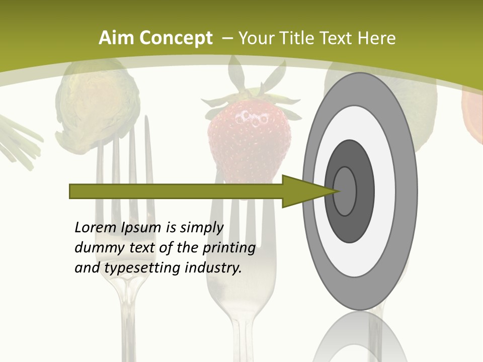 A Group Of Forks With Different Fruits And Vegetables On Them PowerPoint Template