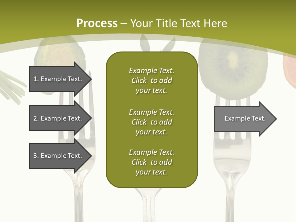 A Group Of Forks With Different Fruits And Vegetables On Them PowerPoint Template