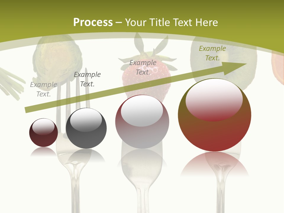 A Group Of Forks With Different Fruits And Vegetables On Them PowerPoint Template
