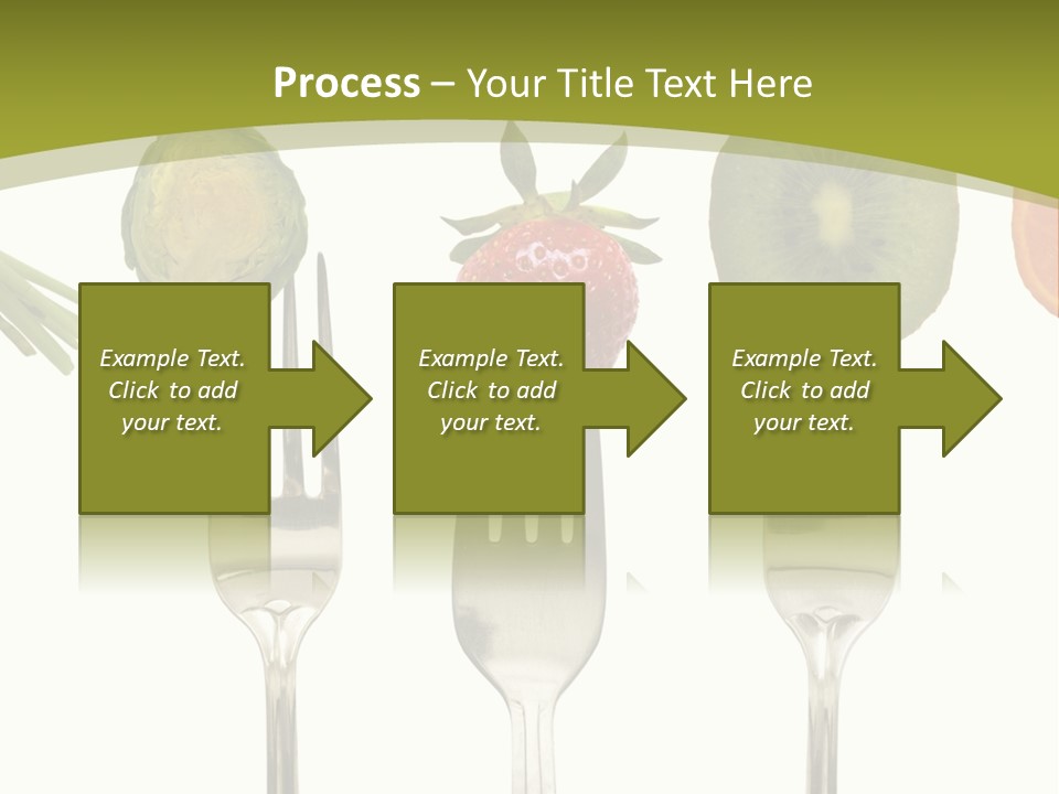 A Group Of Forks With Different Fruits And Vegetables On Them PowerPoint Template