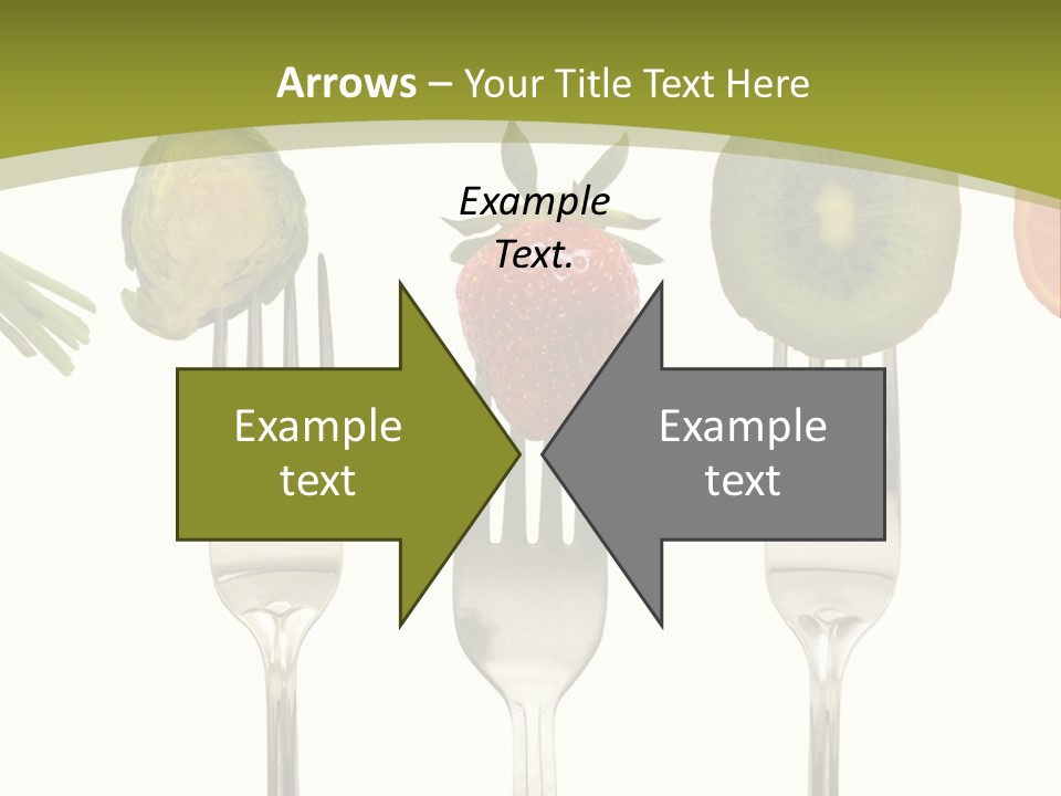 A Group Of Forks With Different Fruits And Vegetables On Them PowerPoint Template