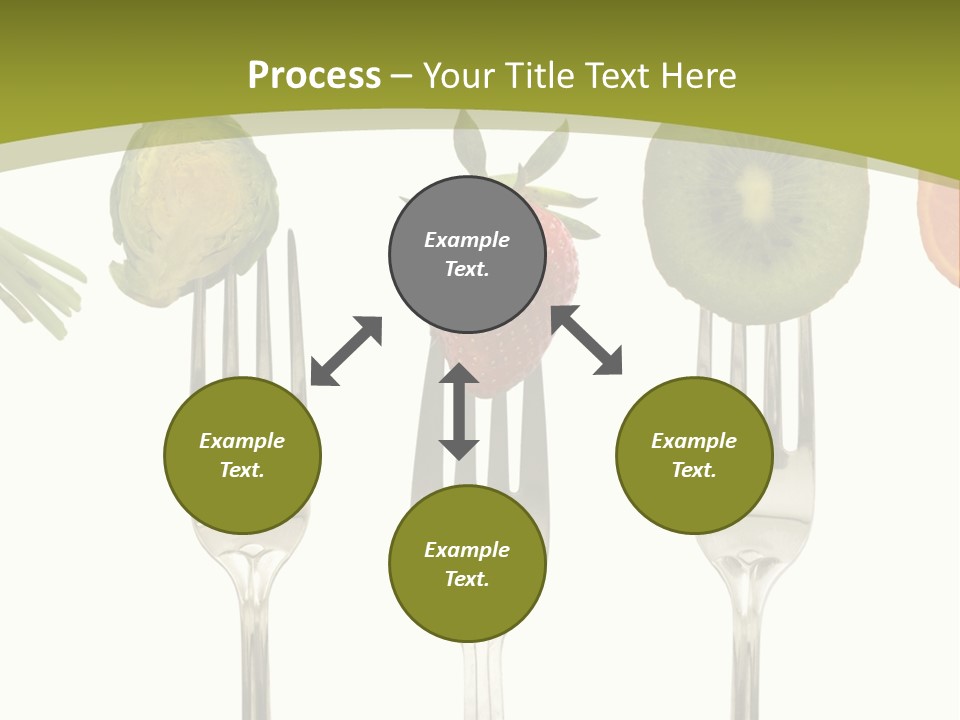 A Group Of Forks With Different Fruits And Vegetables On Them PowerPoint Template
