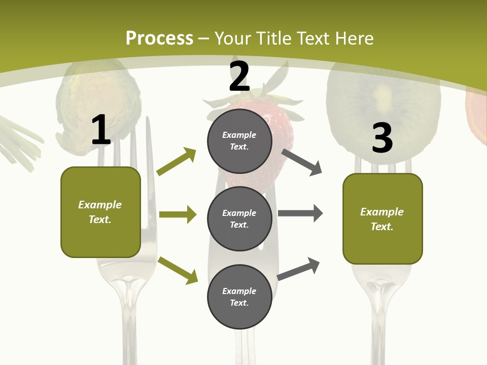 A Group Of Forks With Different Fruits And Vegetables On Them PowerPoint Template