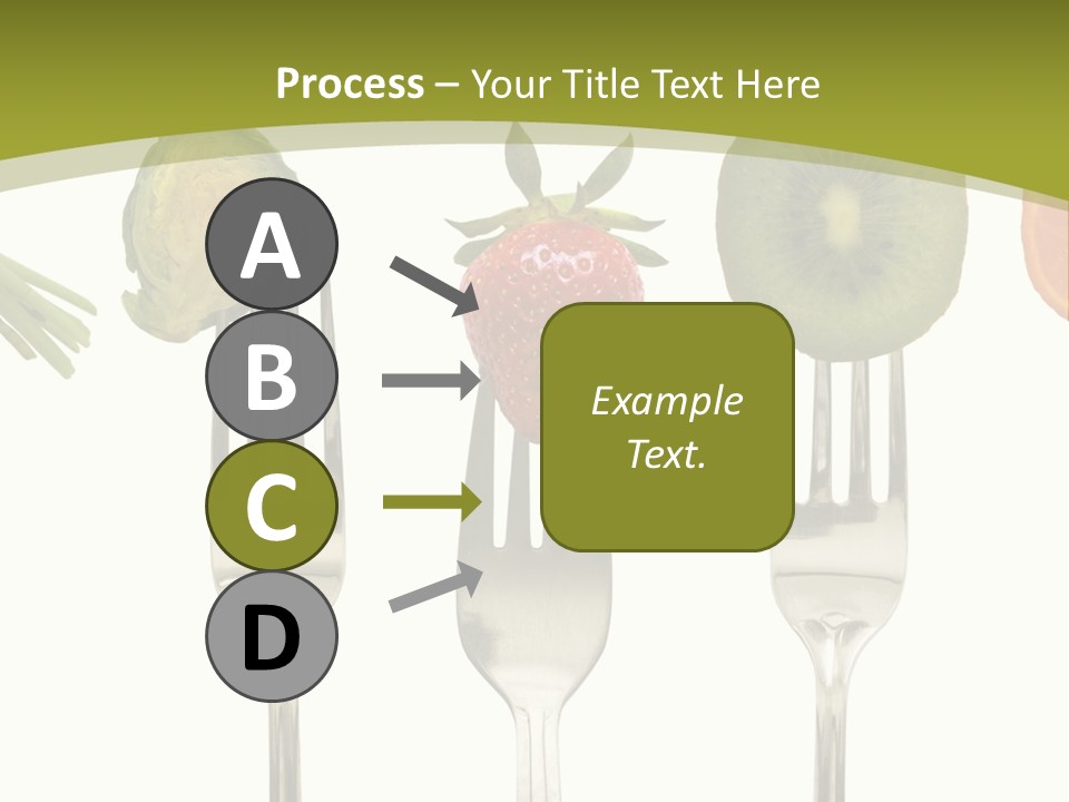 A Group Of Forks With Different Fruits And Vegetables On Them PowerPoint Template