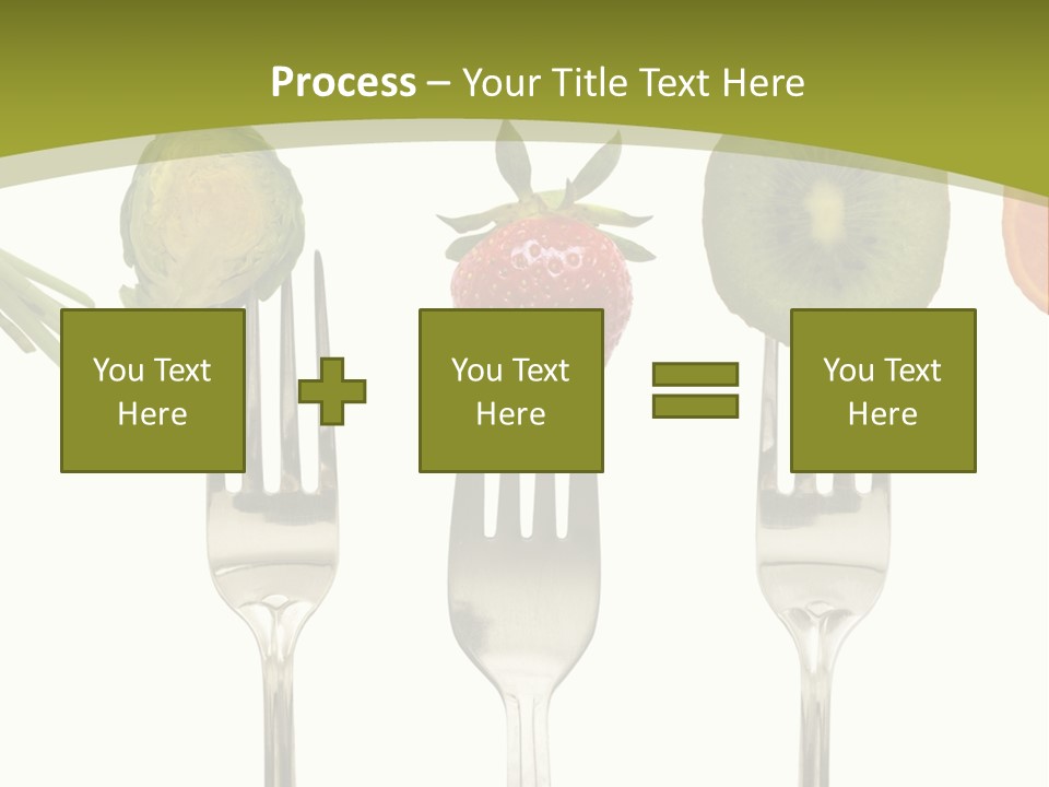 A Group Of Forks With Different Fruits And Vegetables On Them PowerPoint Template