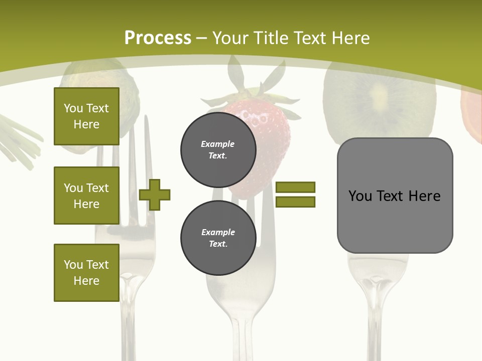 A Group Of Forks With Different Fruits And Vegetables On Them PowerPoint Template