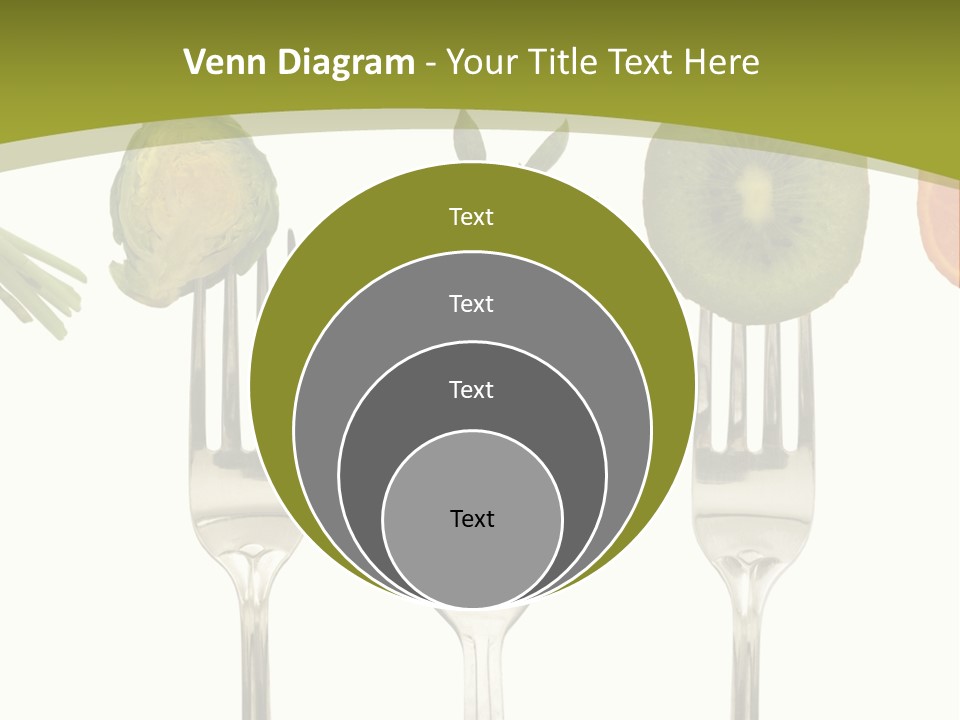 A Group Of Forks With Different Fruits And Vegetables On Them PowerPoint Template