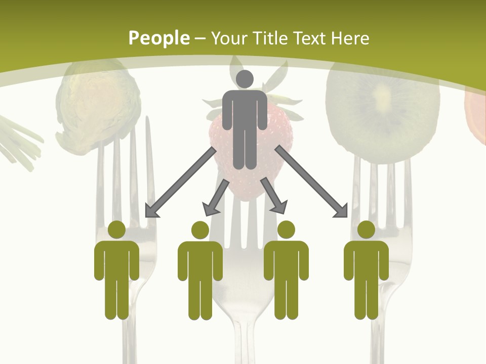 A Group Of Forks With Different Fruits And Vegetables On Them PowerPoint Template