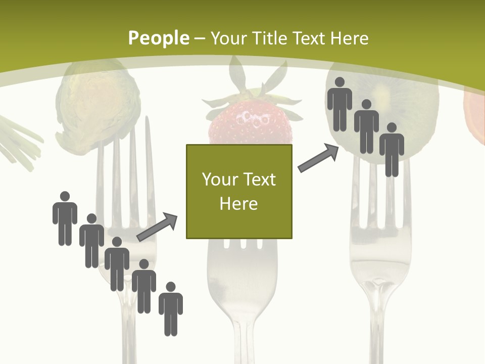A Group Of Forks With Different Fruits And Vegetables On Them PowerPoint Template