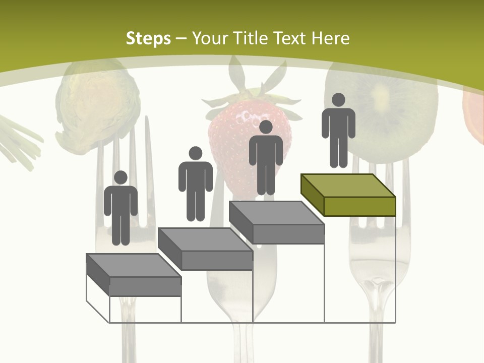 A Group Of Forks With Different Fruits And Vegetables On Them PowerPoint Template