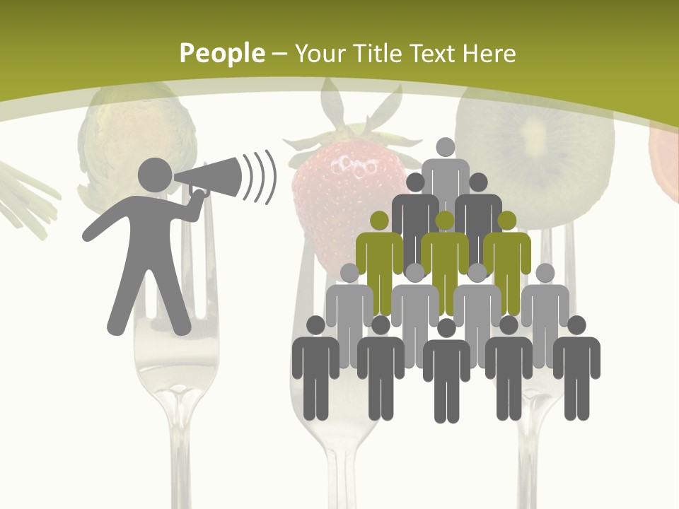 A Group Of Forks With Different Fruits And Vegetables On Them PowerPoint Template