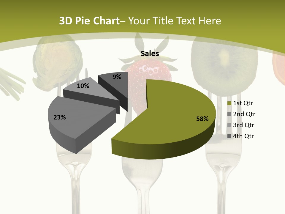 A Group Of Forks With Different Fruits And Vegetables On Them PowerPoint Template