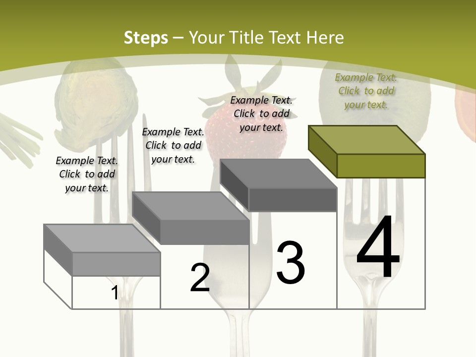 A Group Of Forks With Different Fruits And Vegetables On Them PowerPoint Template
