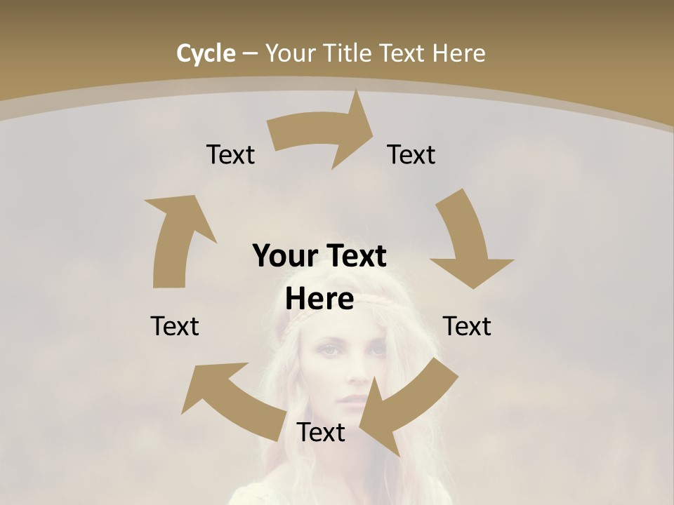 A Woman With Long Blonde Hair Standing In A Field PowerPoint Template
