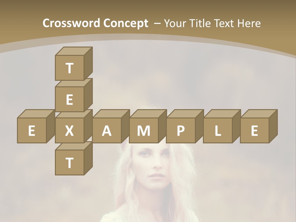 A Woman With Long Blonde Hair Standing In A Field PowerPoint Template