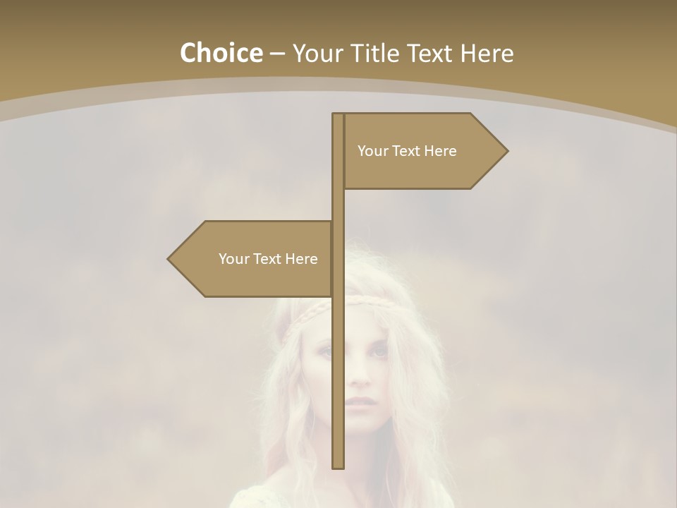 A Woman With Long Blonde Hair Standing In A Field PowerPoint Template